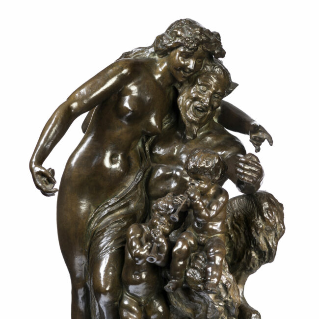 bronze sculpture with a family of fauna