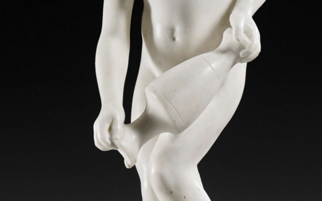 Marble sculpture of a young boy