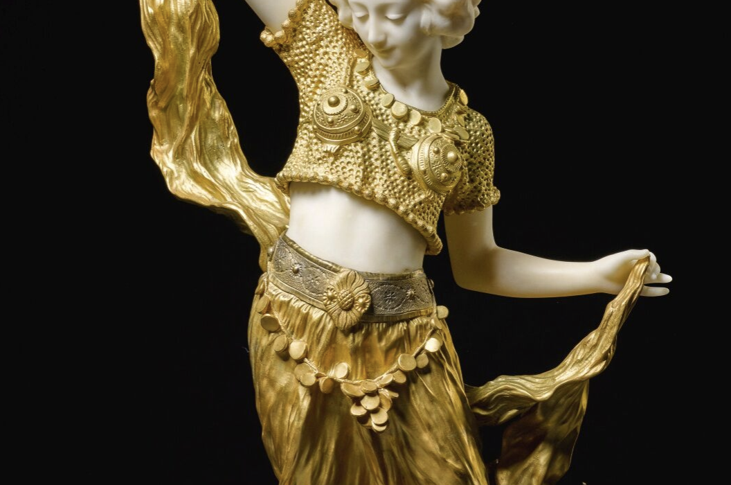sculpture of an oriental dancer by Affortunato Gory