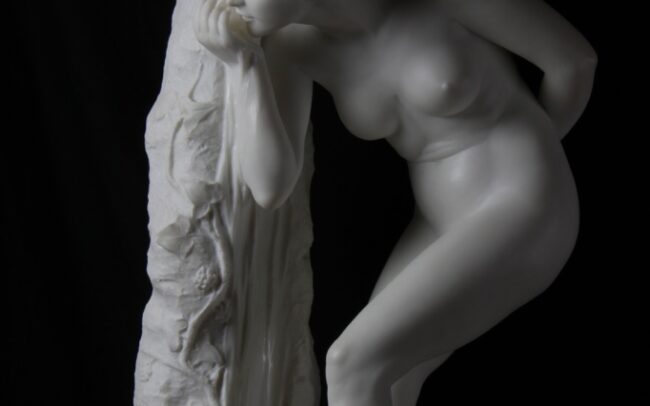 Marble sculpture of a female nude by L. Morelli