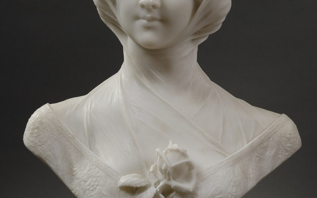 Veiled Bust with a Rose by Adolfo Cipriani