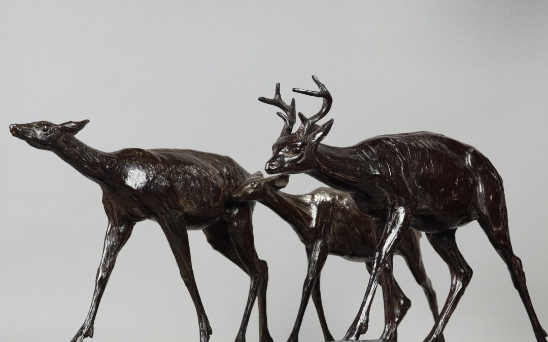 Stag & Two Hinds by Albéric Collin