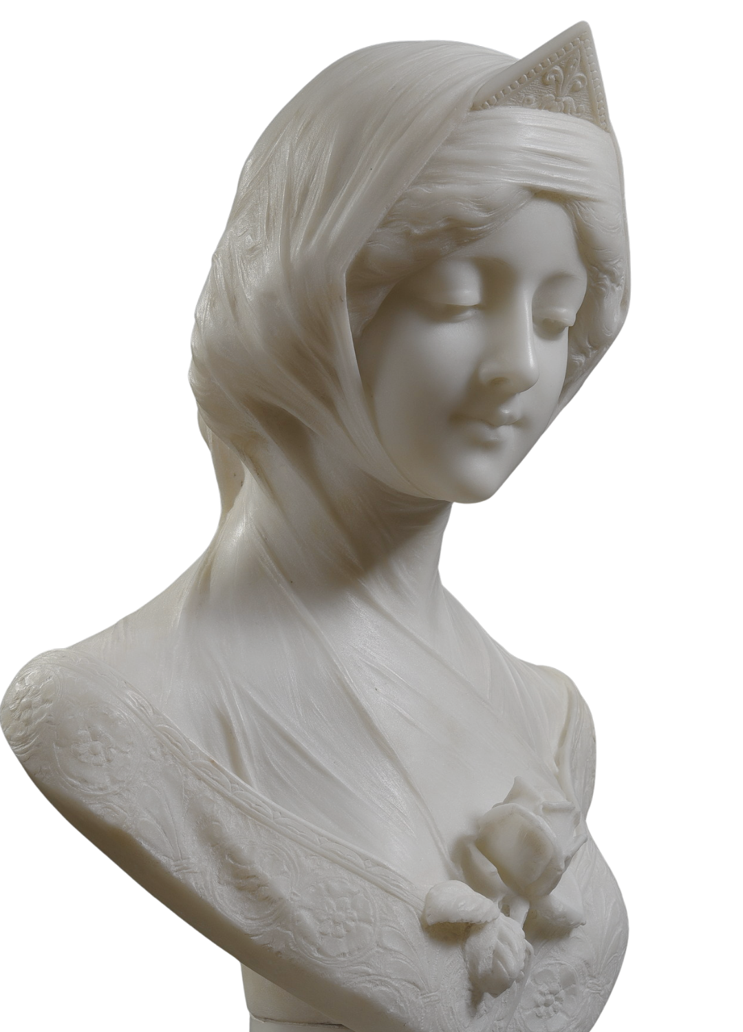 VEILED BUST WITH A ROSE