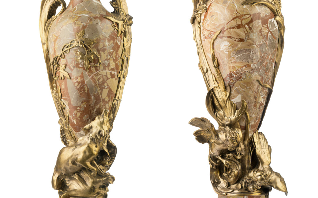 Vases Jean de la Fontaine by Égide Rombaux
